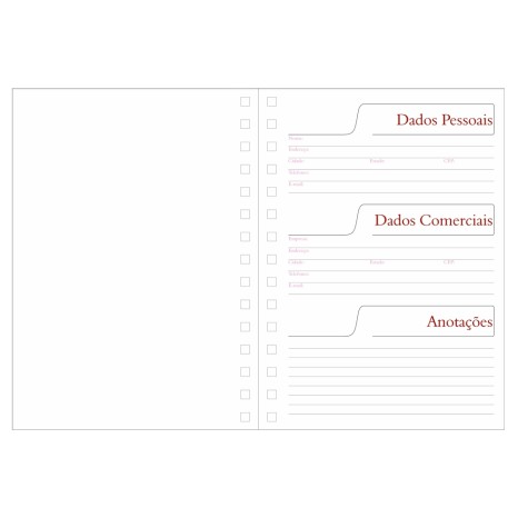 Agenda Permanente Wire-o MDF Sublimática Personalizada Personalizada Para Brinde