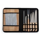 Kit Conjunto Para Churrasco em Bambú Com Avental