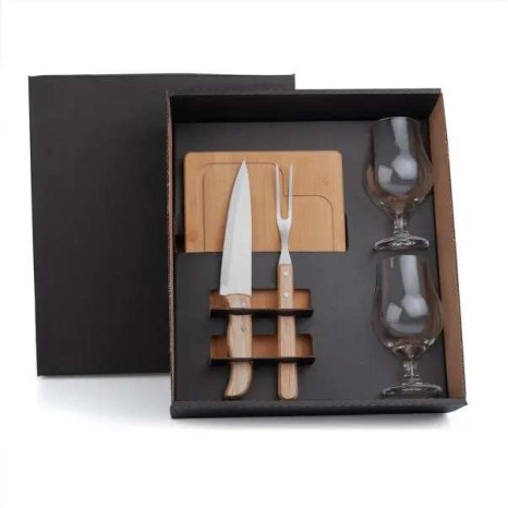 Kit Churrasco com Copos 5 Peças Personalizado 