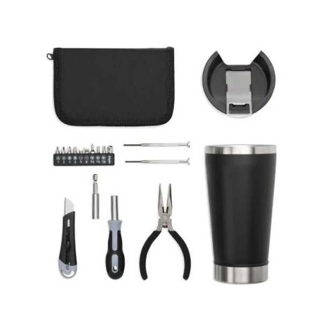 Kit Copo Térmico E Conjunto De Ferramentas - 17 Pçs Promocional