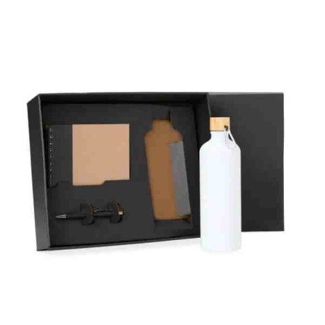 Kit Garrafa, Caderno E Caneta - 3 Pçs Personalizado com Logo