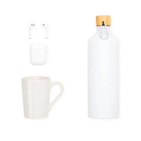 Kit Garrafa, Caneca E Fone Bluetooth - 3 Pçs Personalizado 