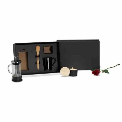 Kit Para Café Com Vela Aromatizada - 4 Pçs Promocional