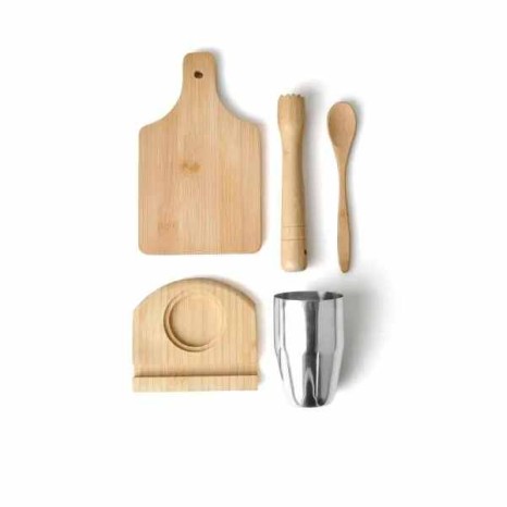 Kit Para Caipirinha Em Bambu 6 Peças Personalizado