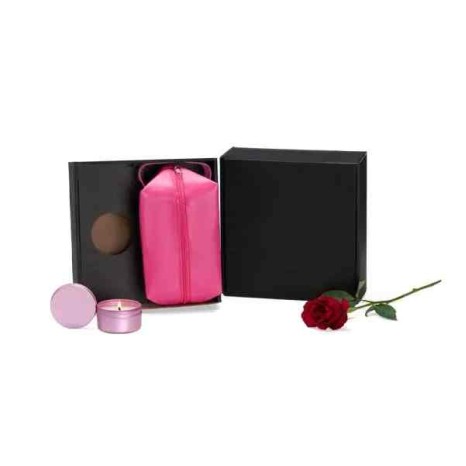 Kit Vela Aromatizada E Necessaire - Rosa - 2 Pçs Personalizado